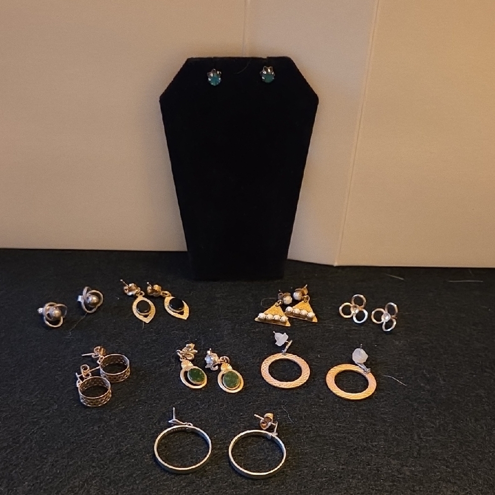 Elegant Gold and Silver Earring Set